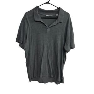 Minimalist Polo Shirt Vince Charcoal Gray Cotton Elevated Basics Size L